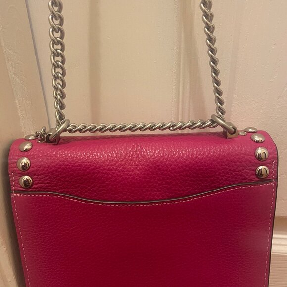 Rasberry Pink studded chain COACH purse - Picture 4 of 6